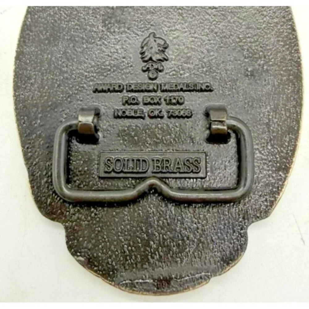 Award Design Medals‎ Inc Belt Buckle Mens Solid Brass Western Cowboy Equestrian